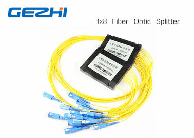 1x8 One In Eight Out SC / UPC Fiber Optic splitter plc , optical fiber splitter SM 1M