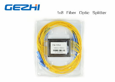 1x8 One In Eight Out SC / UPC Fiber Optic splitter plc , optical fiber splitter SM 1M