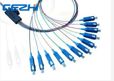 SC / UPC SC / PC Multi Core Fiber Optic Pigtail cables 12 Core 0.9mm Customised Length